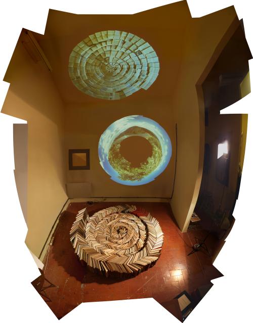 Fossils found in the Garraf, with circular landscape  (2008) Edition 3 copies. Size: 100 x 100 cm
